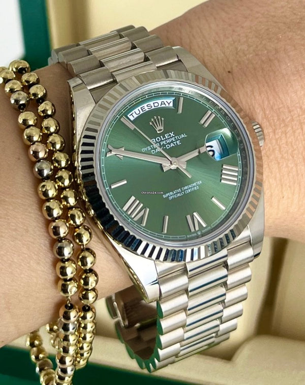 Day-Date 40 Olive Green Dial Full Set
