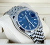 Datejust 36 Blue Stick Dial Jubilee 18K White Gold Bezel