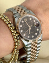 Datejust 36 Certified Rose GOLD Chcolate Diamonds Jubille 2021 99% new Stickers partial