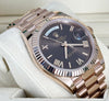 Day-Date 40 Romain Chocolate Dial Rose Gold