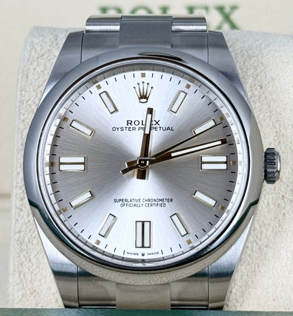 Oyster Perpetual 41 Grey Gold Numbers