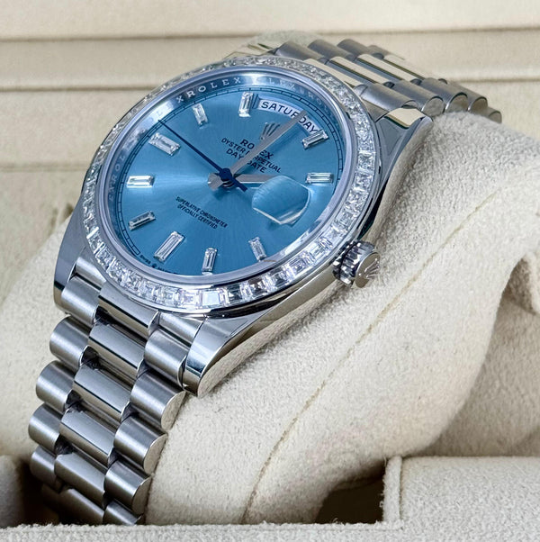 Day Date 40 PLATINUM PRINCESS CUT DIAMONDS SET ALL FACTORY 2022 MINT