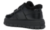 Prada Shearling-trim Flatform Sneakers "Black"