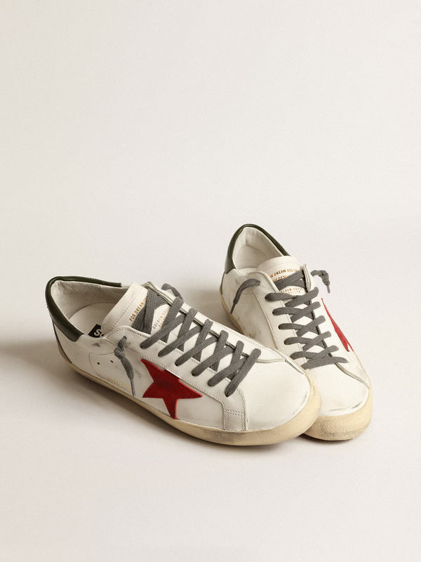 Super-Star Men's with red suede star and green leather heel tab "LAST PIECES"