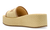 Fendi Sunshine Beige Raffia Flatform Slides 