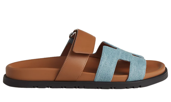 Hermès Chypre sandal "Light Blue / Natural"