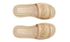 Fendi Sunshine Beige Raffia Flatform Slides 