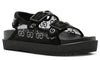Gucci crystal-embellished monogram-pattern sandals "Black" 