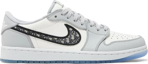 Dior x Air Jordan 1 Low "Wolf Grey Sail Photon Dust White" Sneakers for Men