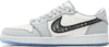 Dior x Air Jordan 1 Low "Wolf Grey Sail Photon Dust White" Sneakers for Men