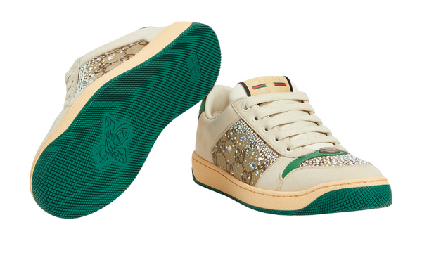 Gucci Screener 'GG Monogram Crystal - Ivory Green' 