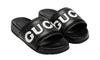 Gucci Black Leather Slide With Logo 