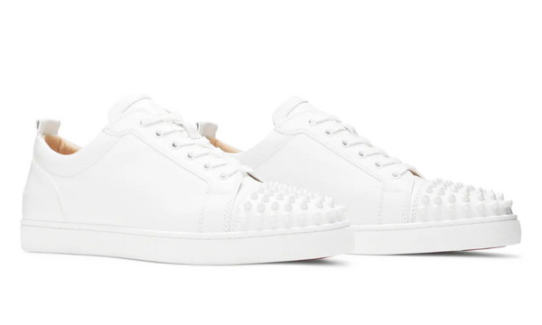 Christian Louboutin Louis Junior Spikes Flat Calf 'White' 