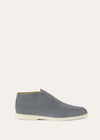 Open Walk Suede Ankle Boots in Ice Blue