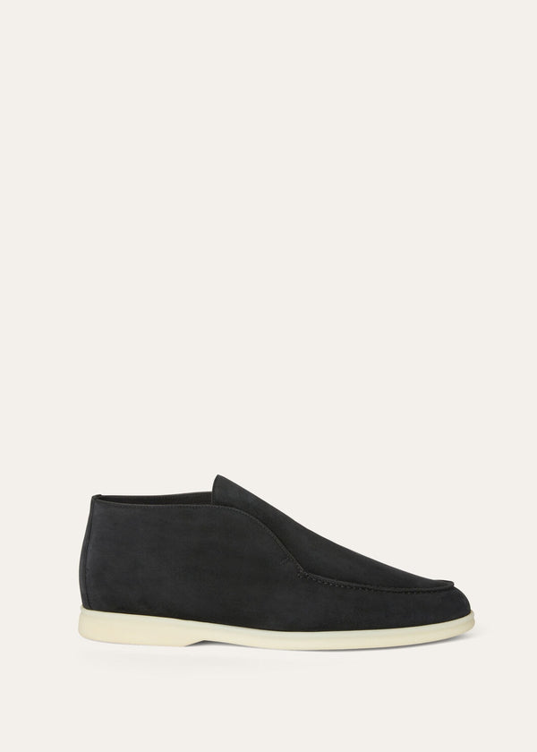 Open Walk Ankle Boots in Matte Black Suede