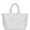Goyard Goyardine White St. Louis PM Tote Bag Palladium Hardware