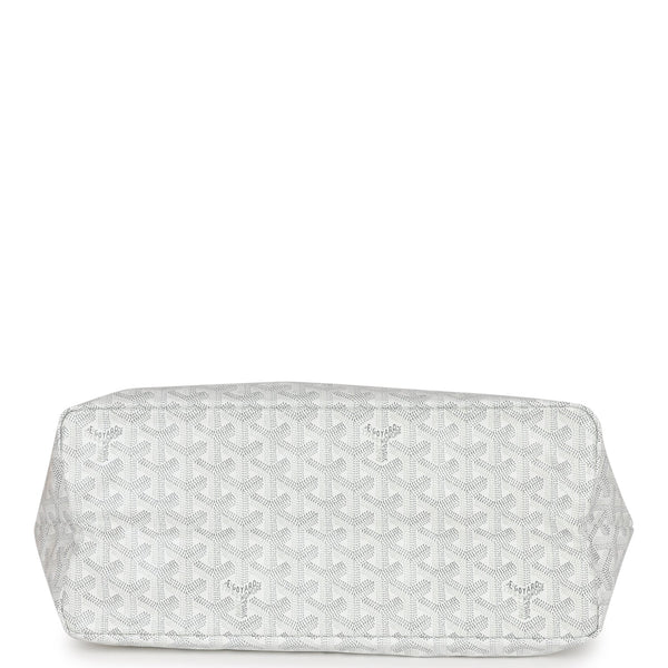 Goyard Goyardine White St. Louis PM Tote Bag Palladium Hardware