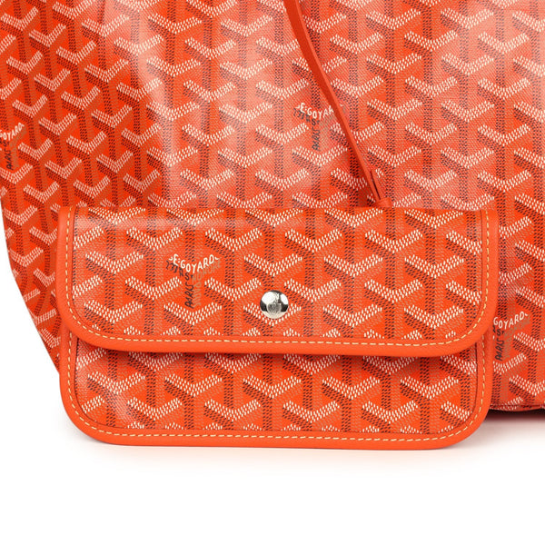 Goyard Goyardine Orange St. Louis PM Tote Bag Palladium Hardware