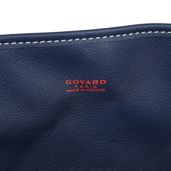 Goyard Anjou PM Navy Goyardine Canvas Palladium Hardware
