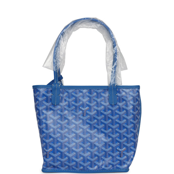 Goyard Goyardine Anjou Sky Blue Mini Bag Palladium Hardware
