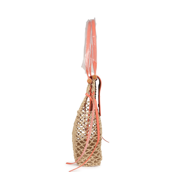 Goyard Aligre Bag Raffia Net with Coral Goyardine Palladium Hardware