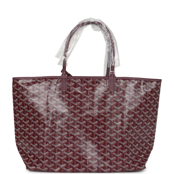 Goyard Goyardine Canvas Burgundy St. Louis PM Tote Palladium Hardware