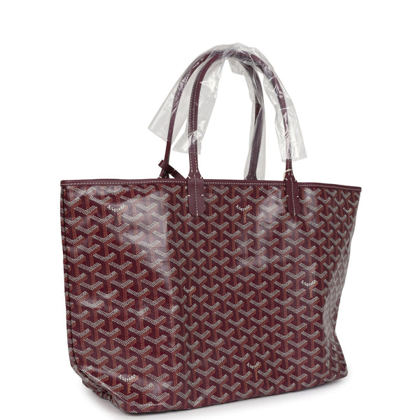 Goyard Goyardine Canvas Burgundy St. Louis PM Tote Palladium Hardware