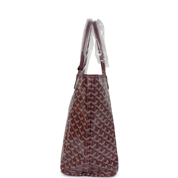 Goyard Goyardine Canvas Burgundy St. Louis PM Tote Palladium Hardware
