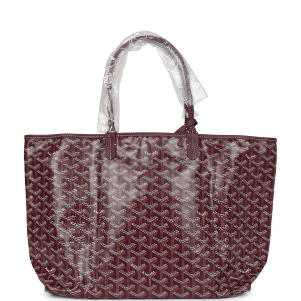 Goyard Goyardine Canvas Burgundy St. Louis PM Tote Palladium Hardware