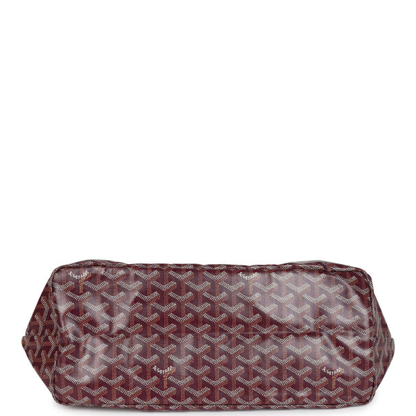 Goyard Goyardine Canvas Burgundy St. Louis PM Tote Palladium Hardware