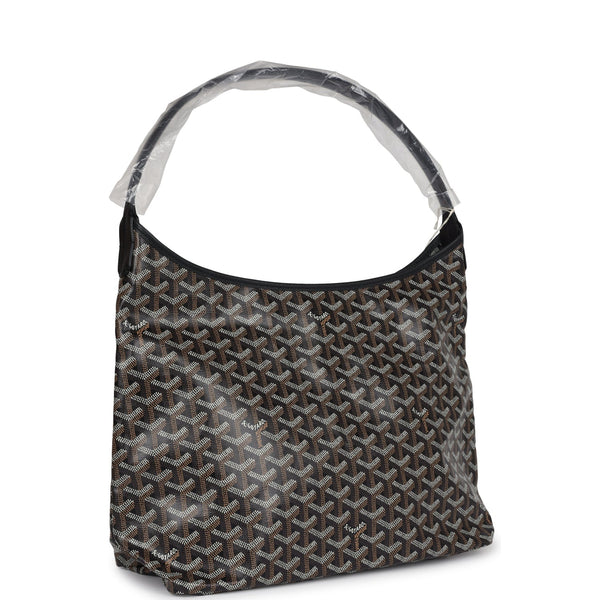 Goyard Goyardine Black Boheme Hobo Bag Palladium Hardware