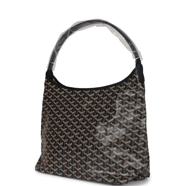 Goyard Goyardine Black Boheme Hobo Bag Palladium Hardware