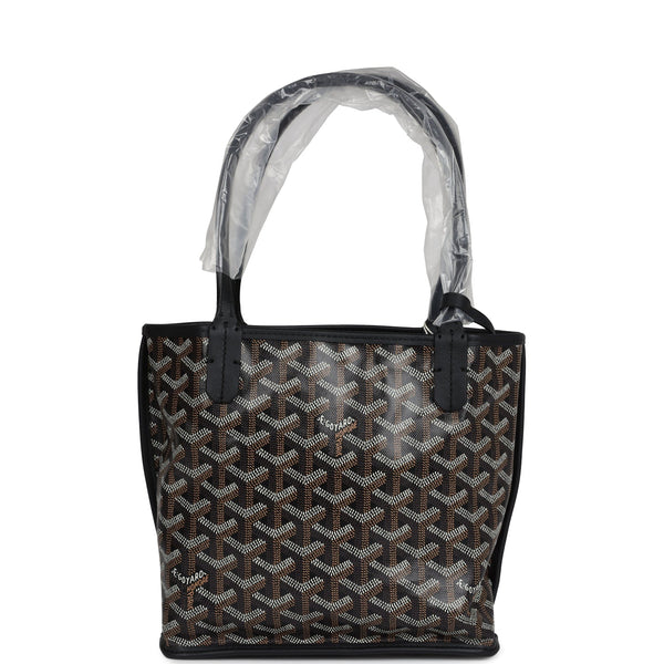 Goyard Goyardine Anjou Black Mini Bag Palladium Hardware