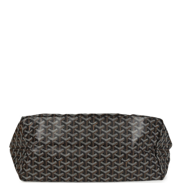 Goyard Goyardine Black and Brown St. Louis GM Tote Bag Palladium Hardware