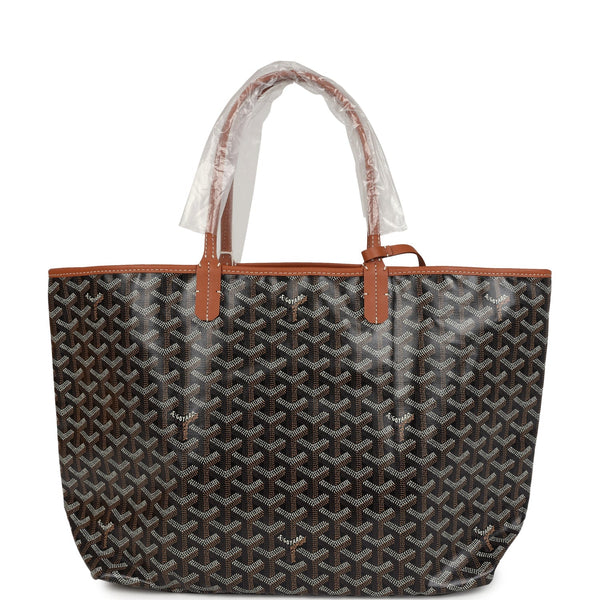 Goyard Goyardine Black and Brown St. Louis PM Tote Bag Palladium Hardware