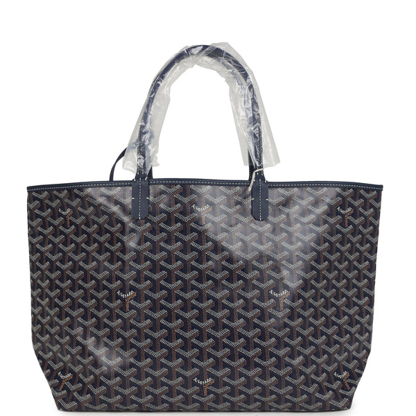 Goyard Goyardine Navy Blue Saint Louis PM Tote Bag Palladium Hardware