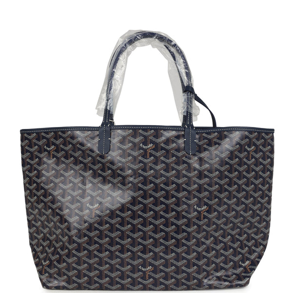 Goyard Goyardine Navy Blue Saint Louis PM Tote Bag Palladium Hardware