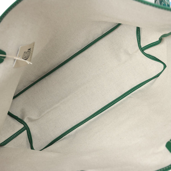 Goyard Goyardine Green St. Louis PM Tote Bag Palladium Hardware