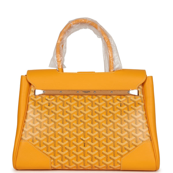 Goyard Saigon Tote Yellow Goyardine Canvas Palladium Hardware