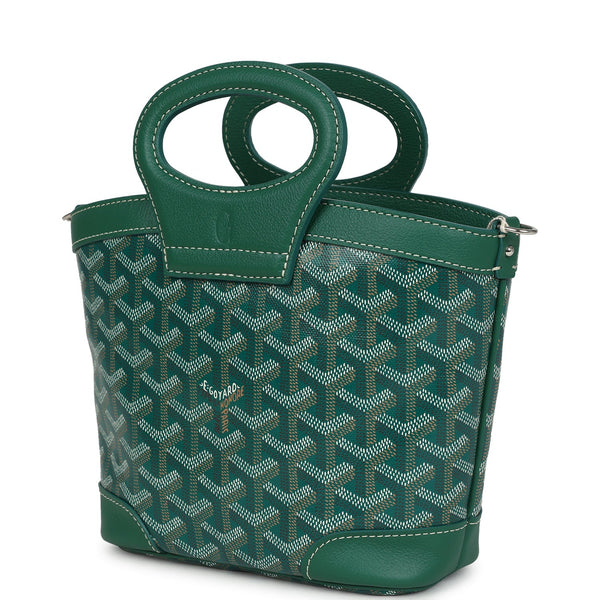 Goyard Goyardine Canvas Green Beluga Mini Bag Palladium Hardware