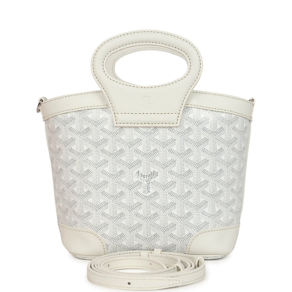 Goyard Goyardine Canvas White Beluga Mini Bag Palladium Hardware