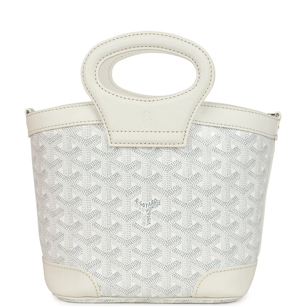 Goyard Goyardine Canvas White Beluga Mini Bag Palladium Hardware