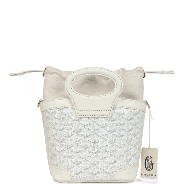 Goyard Goyardine Canvas White Beluga Mini Bag Palladium Hardware