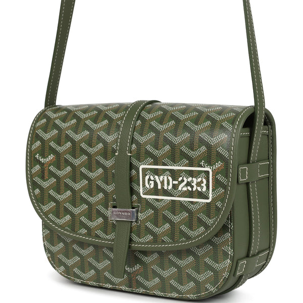 Goyard Goyardine Khaki Belvedere PM Palladium Hardware