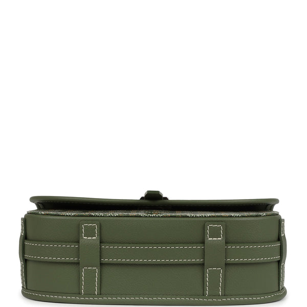 Goyard Goyardine Khaki Belvedere PM Palladium Hardware