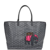 Goyard Goyardine Grey Anjou PM Embroidered Elephant Tote Palladium Hardware