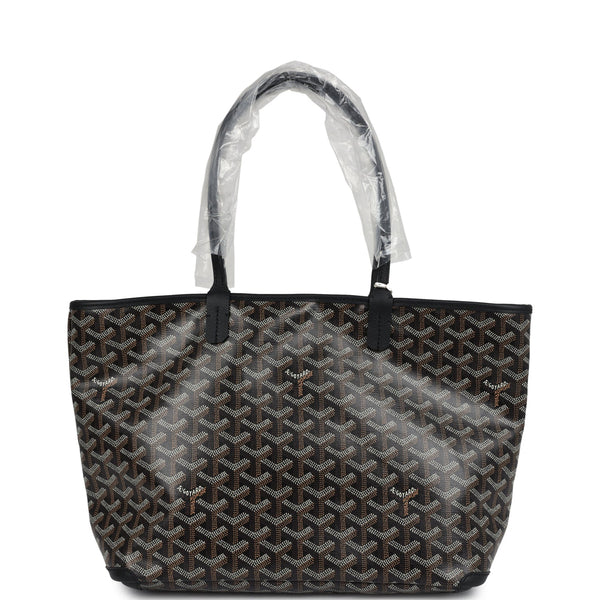 Goyard Goyardine Black Artois PM Tote Palladium Hardware