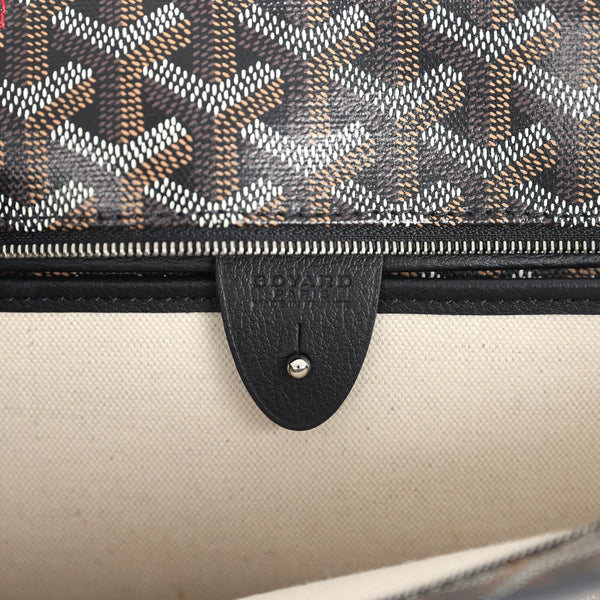 Goyard Goyardine Black Artois PM Tote Palladium Hardware