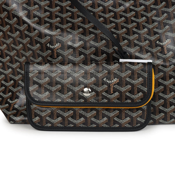 Goyard Goyardine Black St. Louis PM Tote Bag Palladium Hardware