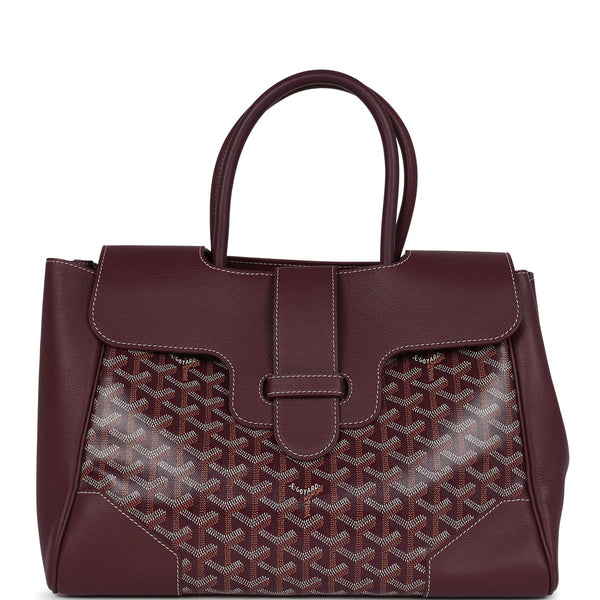 Goyard Saigon Tote Burgundy Goyardine Canvas Palladium Hardware